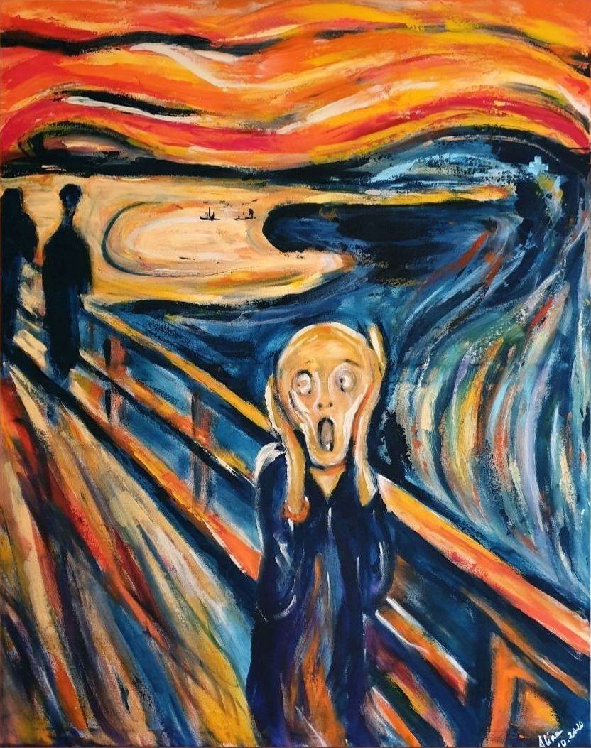 ArteDiAlina.com painting: Forgotten mask<br>(la mia versione dell'Urlo di Munch)